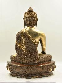 Buddhist Statue Of Shakyamuni Buddha, [sand Casting], [chocolate Oxidized]