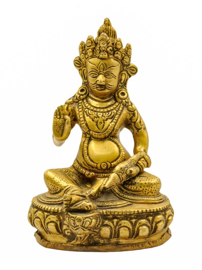 Buddhist Statue Of Yellow Jambhala, [kubera], [sand Casting]