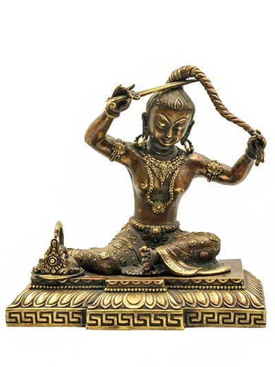 Buddhist Handmade Statue Of Siddhartha Gautam Buddha, [chocolate Oxidized]