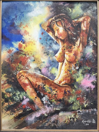 Painting Of Ancient [acrylic Color On Handmade Paper], [washable]