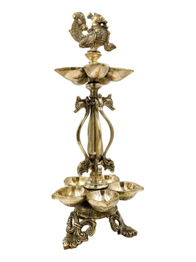 Traditional Handmade Oil Lamp Stand, [sand Casting], Glossy Finishing