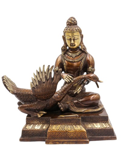 Buddhist Statue Of Buddha, [sand Casting], [chocolate Oxidized]