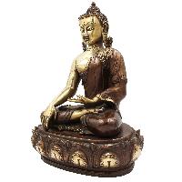 Buddhist Statue Of Shakyamuni Buddha, [sand Casting], [chocolate Oxidized]