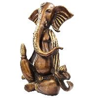 Buddhist Statue Of Ganesh, [sand Casting], [chocolate Oxidized]