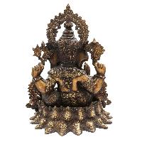 Buddhist Statue Of Ganesh, [sand Casting], [chocolate Oxidized]