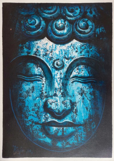Painting Of Face Of Buddha [acrylic Color On Canvas]