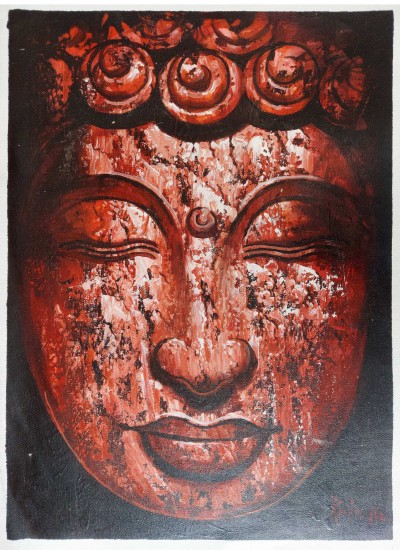 Painting Of Face Of Buddha [acrylic Color On Canvas]