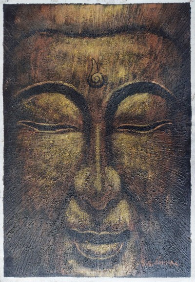 Painting Of Face Of Buddha [acrylic Color On Canvas]
