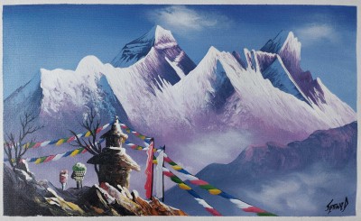 Beautiful Mt. Everest Painting [acrylic Color On Canvas]