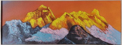 Beautiful Mt. Everest Painting [acrylic Color On Canvas]