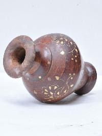 Wooden Handmade Flower Vase With Printed Design
