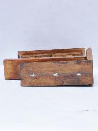 Buddhist Handmade Traditional Wall Bell On Wooden Frame With Carved Design