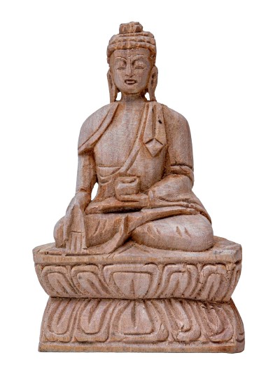 Buddhist Handmade Wooden Ratnasambhava Buddha, [sandalwood]