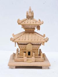 Nepali Handmade Replica Of Pashupatinath Temple, [color Option: Chocolate Color And Black Color], [natural Wood]