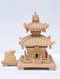 Nepali Handmade Replica Of Pashupatinath Temple, [color Option: Chocolate Color And Black Color], [natural Wood]