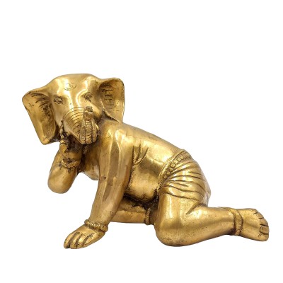 Buddhist Statue Of Ganesh, [sand Casting], Glossy Finishing