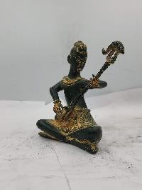 Statue Of A Lady Playing Sitar, [musical Instrument], [sand Casting]