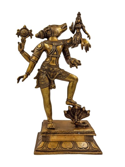 Buddhist Statue Of Barahi, [sand Casting], Glossy Finishing