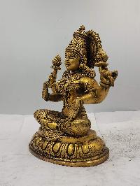 Nepali Statue Of Lakshmi, [sand Casting], Glossy Finishing