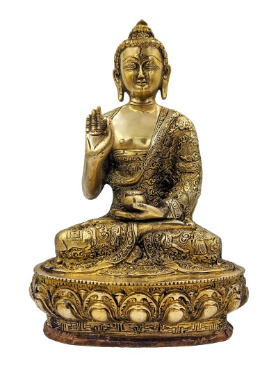 Buddhist Statue Of Amoghasiddhi Buddha, Sand Casting, Glossy Finishing
