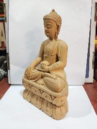 Buddhist Handmade Wooden Statue Of Ratnasambhava Buddha, [karma Wood]