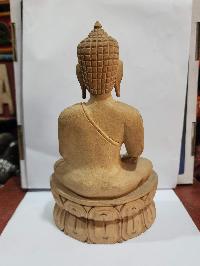Buddhist Handmade Wooden Statue Of Ratnasambhava Buddha, [karma Wood]