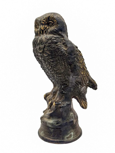 Statue Of Owl, [sand Casting], [black Oxidized]