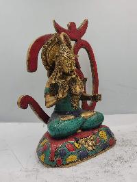 Nepali Statue Of Shiva Or Mahadev, With Om In Back Ground [sand Casting], Stone Setting