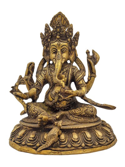 Buddhist Statue Of Ganesh, [sand Casting], Glossy Finishing