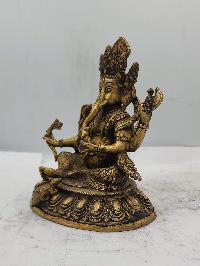 Buddhist Statue Of Ganesh, [sand Casting], Glossy Finishing
