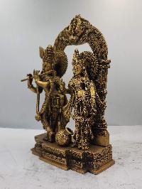 Nepali Statue Of Radha And Krishna, [sand Casting], Glossy Finishing
