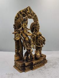 Nepali Statue Of Radha And Krishna, [sand Casting], Glossy Finishing