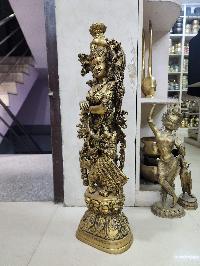 Nepali Statue Of Radha, [sand Casting], Glossy Finishing