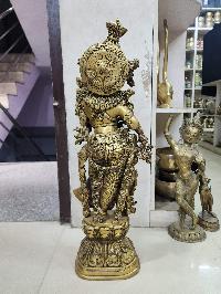 Nepali Statue Of Radha, [sand Casting], Glossy Finishing