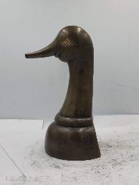 Statue Of Head Of Duck, [sand Casting], [chocolate Oxidized]