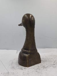 Statue Of Head Of Duck, [sand Casting], [chocolate Oxidized]
