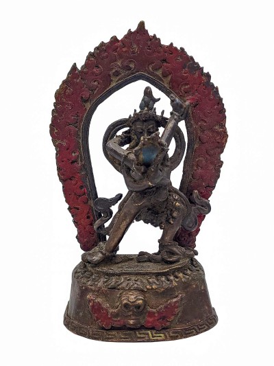 Buddhist Handmade Statue Of Chakrasamvara - Heruka, [chocolate Oxidized]