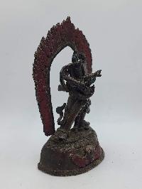 Buddhist Handmade Statue Of Chakrasamvara - Heruka, [chocolate Oxidized]