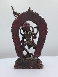 Buddhist Handmade Statue Of Vajravarahi - Dorje Phagmo, [antique], [chocolate Oxidized]
