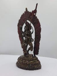 Buddhist Handmade Statue Of Vajravarahi - Dorje Phagmo, [antique], [chocolate Oxidized]