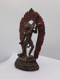Buddhist Handmade Statue Of Vajrayogini, [antique], [chocolate Oxidized]