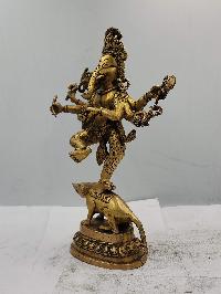 Buddhist Statue Of Ganesh Standing On Mouse, Sand Casting, Glossy Finishing