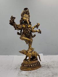 Buddhist Statue Of Ganesh Standing On Mouse, Sand Casting, Glossy Finishing