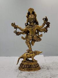 Buddhist Statue Of Ganesh Standing On Mouse, Sand Casting, Glossy Finishing