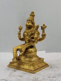Buddhist Statue Of Narsingh And Laxmi, Sand Casting, Glossy Finishing