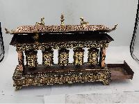 Buddhist Handmade Table Top 5 Prayer Wheel With Incense Burner, And Holder Sand Casting