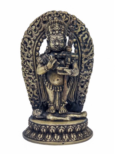 [old Stock], Buddhist Handmade Statue Of Mahakala Panjaranatha, [antique Finishing]