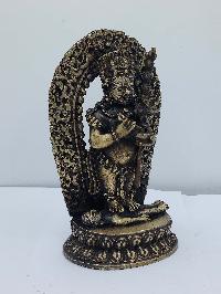 [old Stock], Buddhist Handmade Statue Of Mahakala Panjaranatha, [antique Finishing]