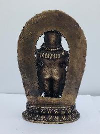 [old Stock], Buddhist Handmade Statue Of Mahakala Panjaranatha, [antique Finishing]