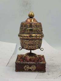 Buddhist Handmade Table Prayer Wheel With Mantra Inside